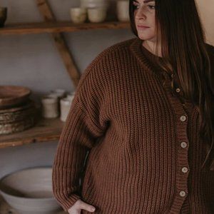 The Simple Folk - Size 10 US - The Chunky Cardigan in Mocha